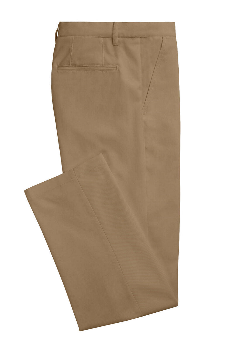 Image of a Khaki Poplin Solids Cotton Stretch Chinos Fabric