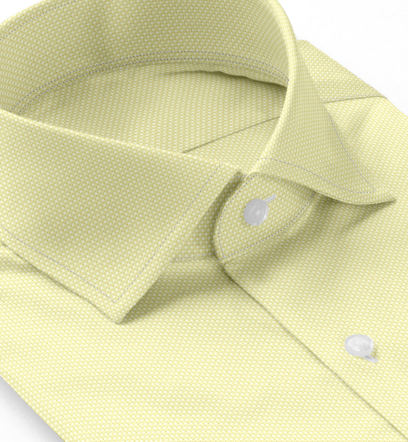Image of a Lemon Oxford Micropattern Giza Cotton Shirting Fabric