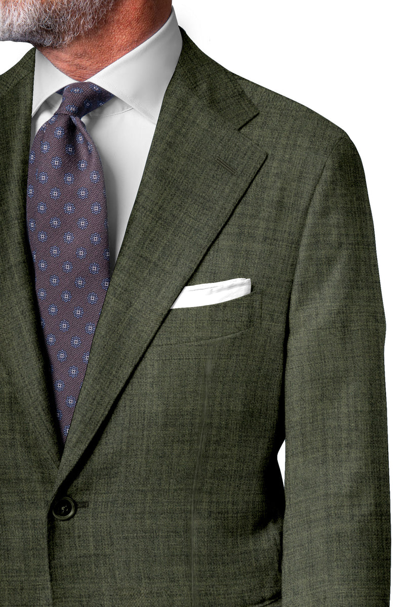 Image of a Light-Green Worsted Twill Merino Wool Suiting Fabric