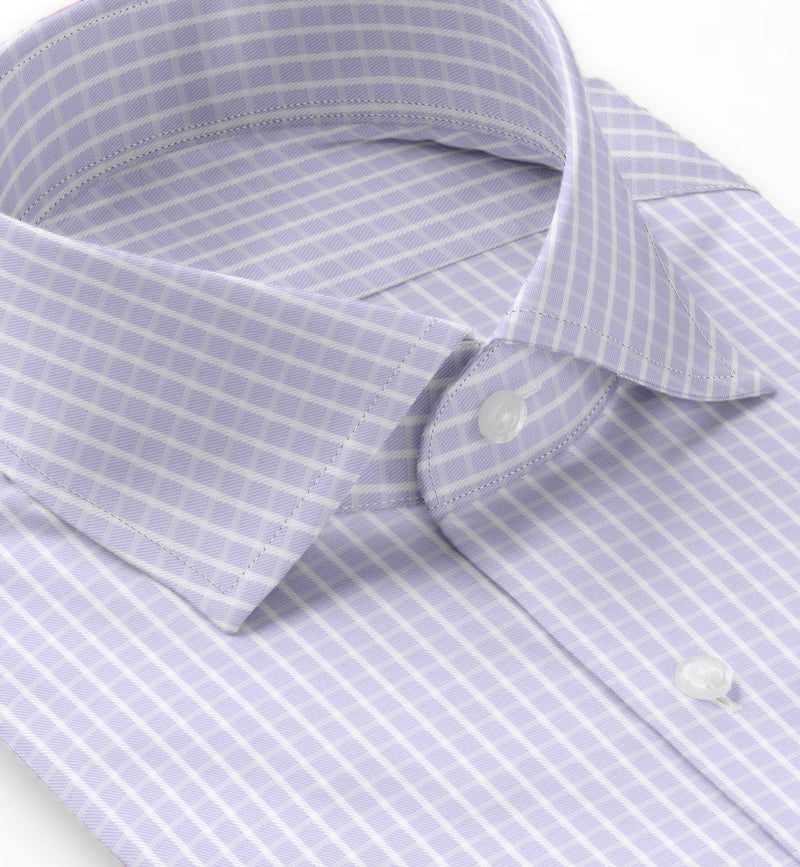 Image of a Lilac & White Twill Checks Giza Cotton Shirting Fabric