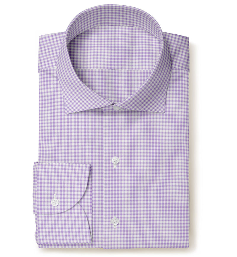 Image of a Lilac & White Twill Checks Giza Cotton Shirting Fabric