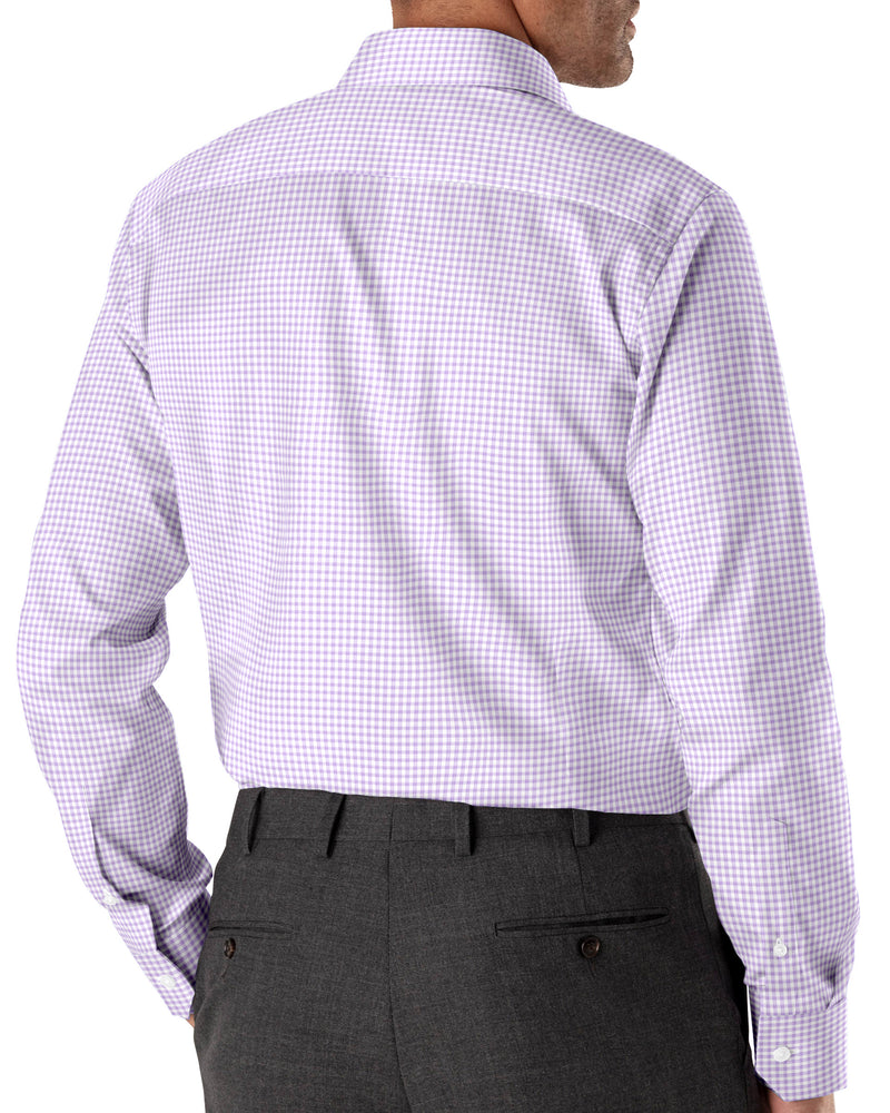 Image of a Lilac & White Twill Checks Giza Cotton Shirting Fabric