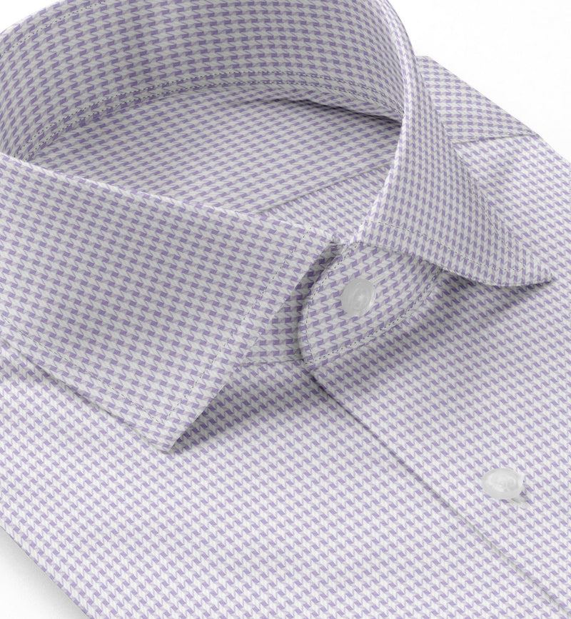 Image of a Lilac Dobby Checks Giza Cotton Shirting Fabric