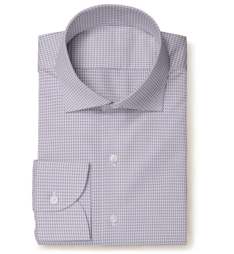 Image of a Lilac Dobby Checks Giza Cotton Shirting Fabric