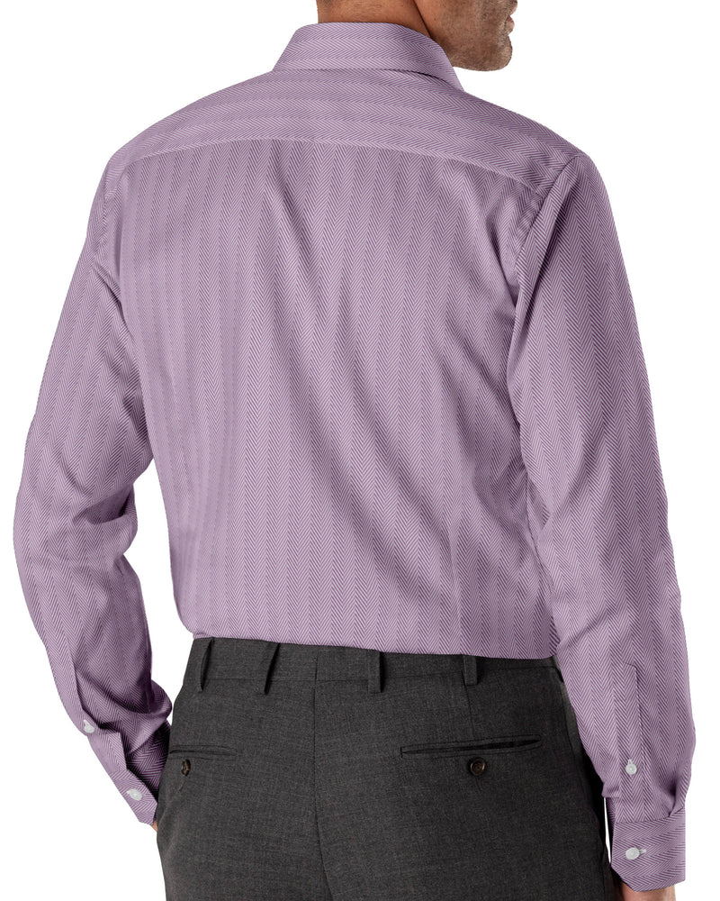 Image of a Lilac Herringbone Micropattern Giza Cotton Shirting Fabric