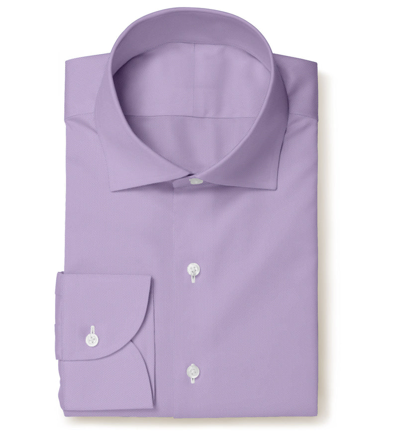 Image of a Lilac Oxford Micropattern Giza Cotton Shirting Fabric