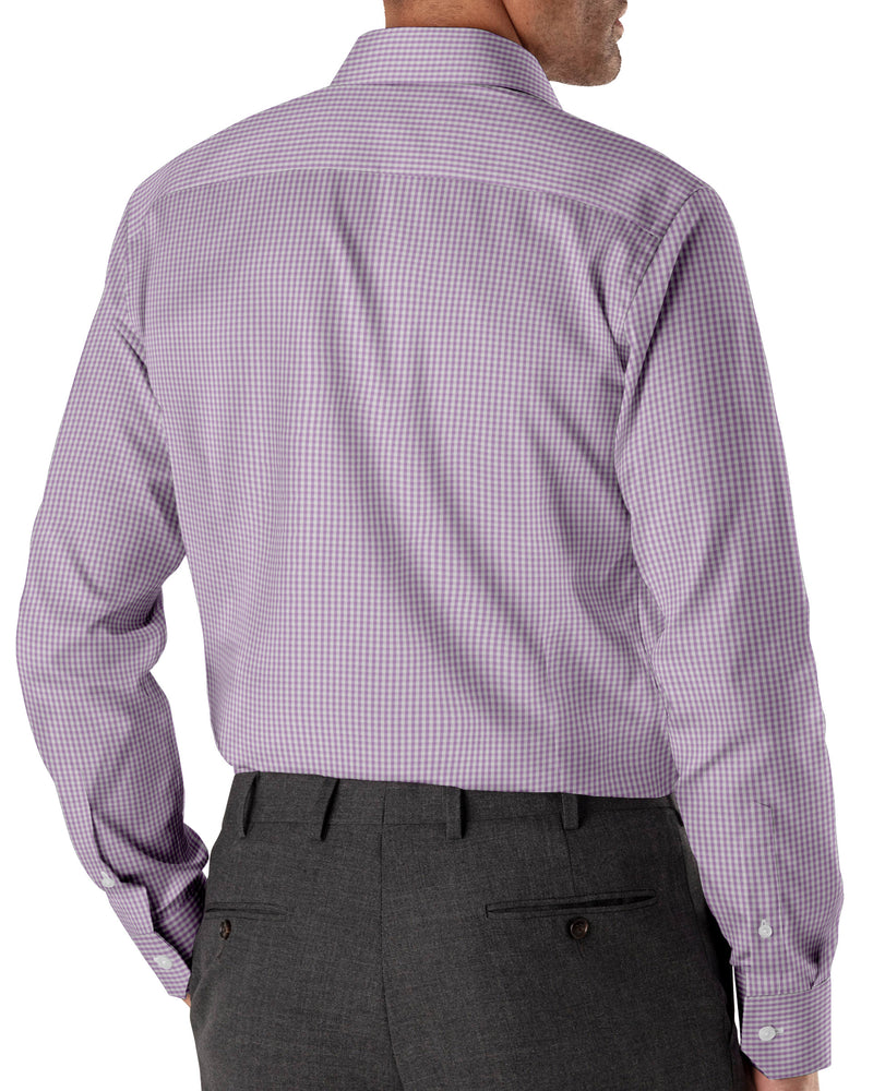 Image of a Lilac Poplin Checks Giza Cotton Shirting Fabric