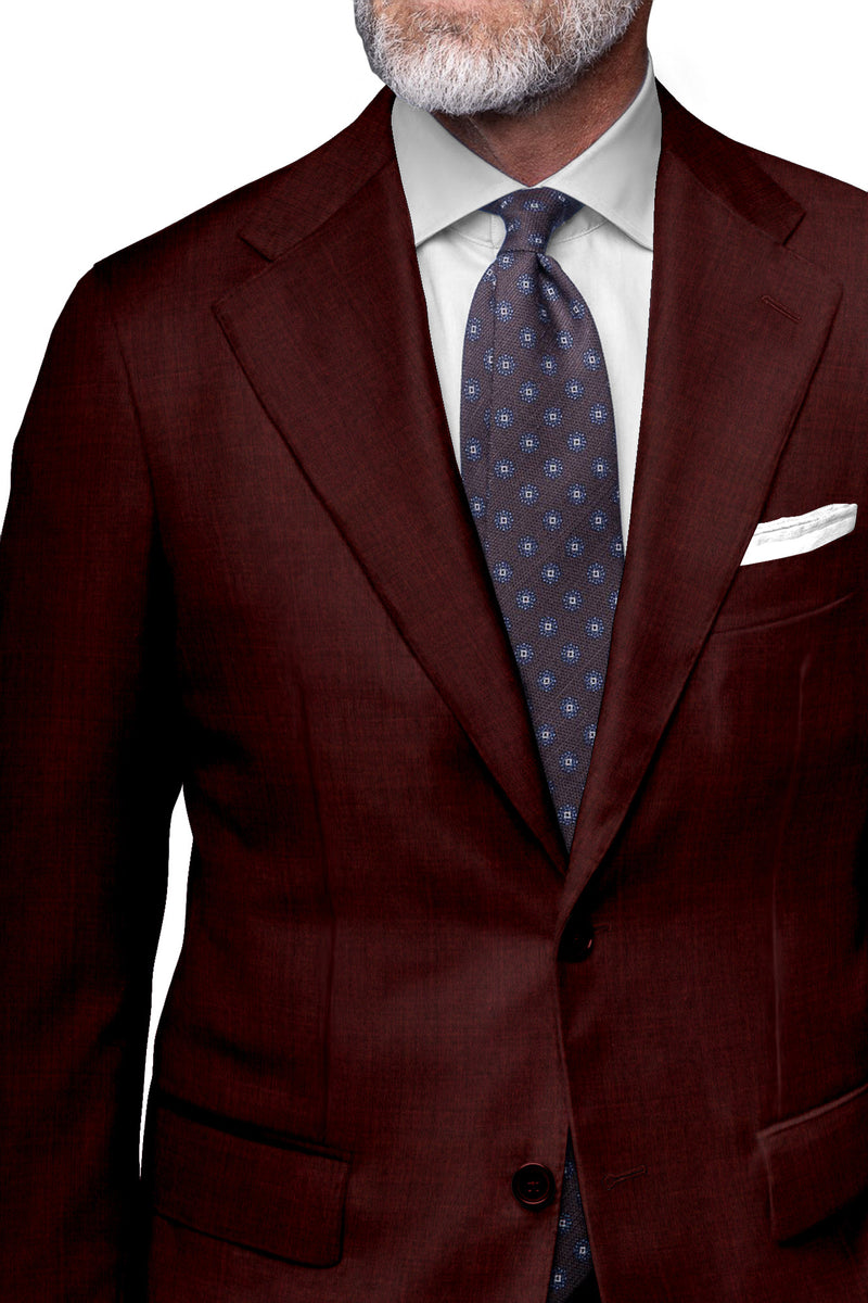 Image of a Maroon Worsted Twill Merino Wool Blazers Fabric