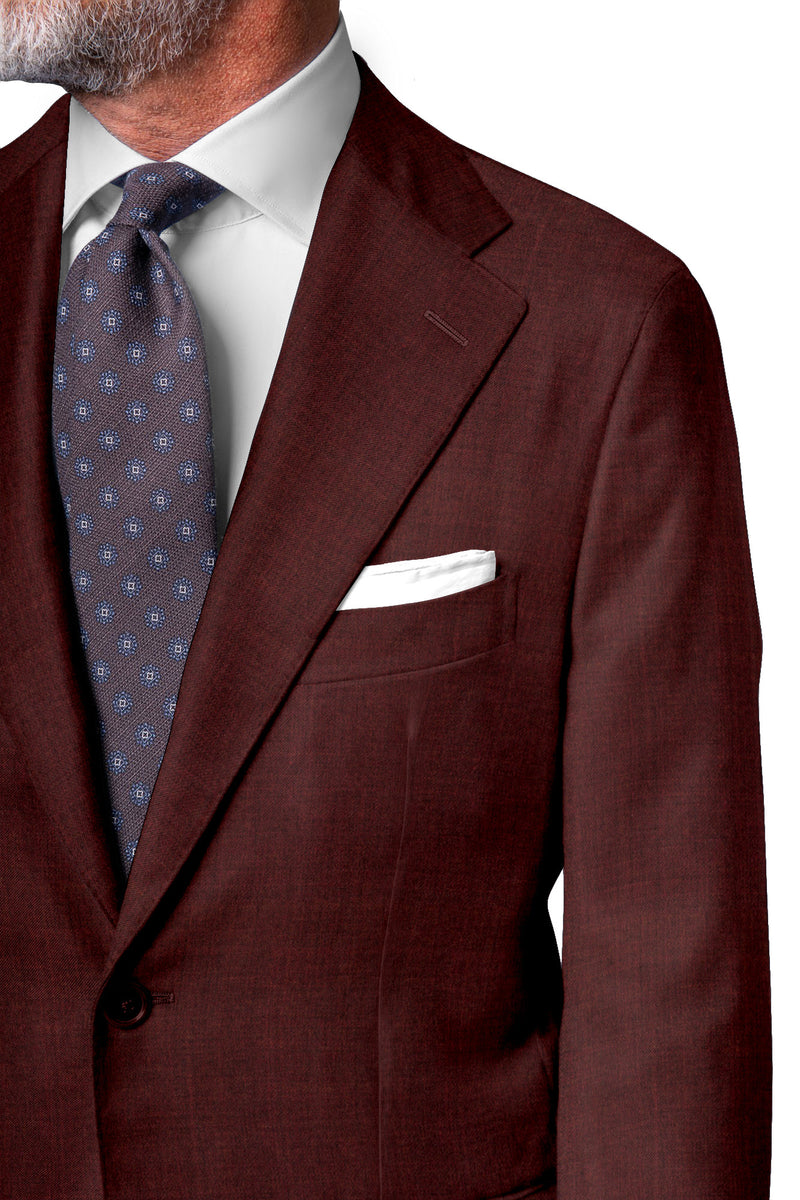 Image of a Maroon Worsted Twill Merino Wool Blazers Fabric