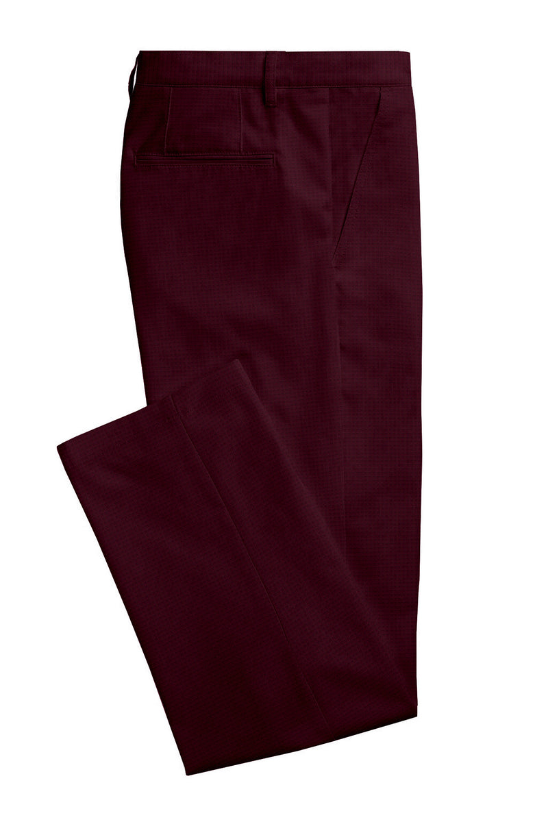 Image of a Maroon Worsted Twill Merino Wool Pants Fabric