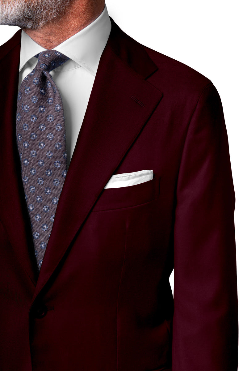 Image of a Maroon Worsted Twill Merino Wool Suiting Fabric