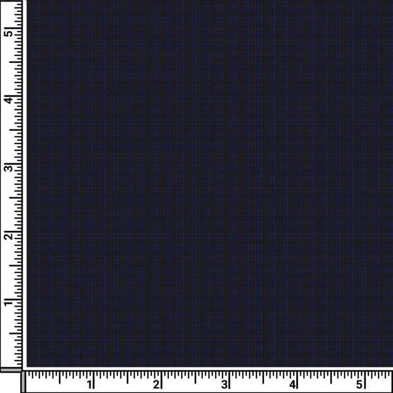 Image of a Mid-Blue & Burgundy Worsted Checks Merino Wool Suiting Fabric