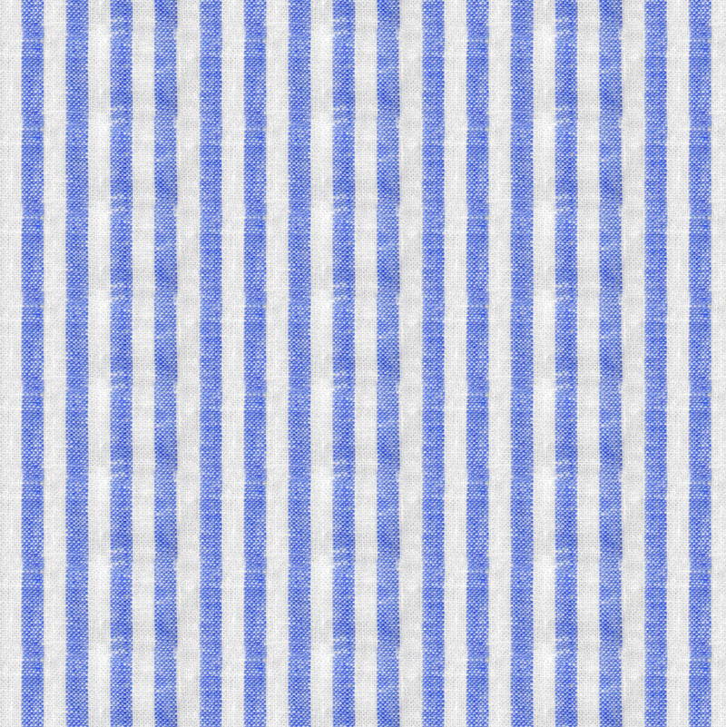 Image of a Mid-Blue & White Oxford Stripes Cotton Linen Blend Shirting Fabric