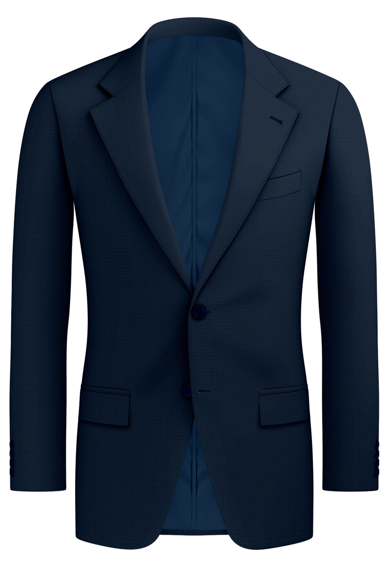 Image of a Mid-Blue Worsted Twill Merino Wool Blazers Fabric