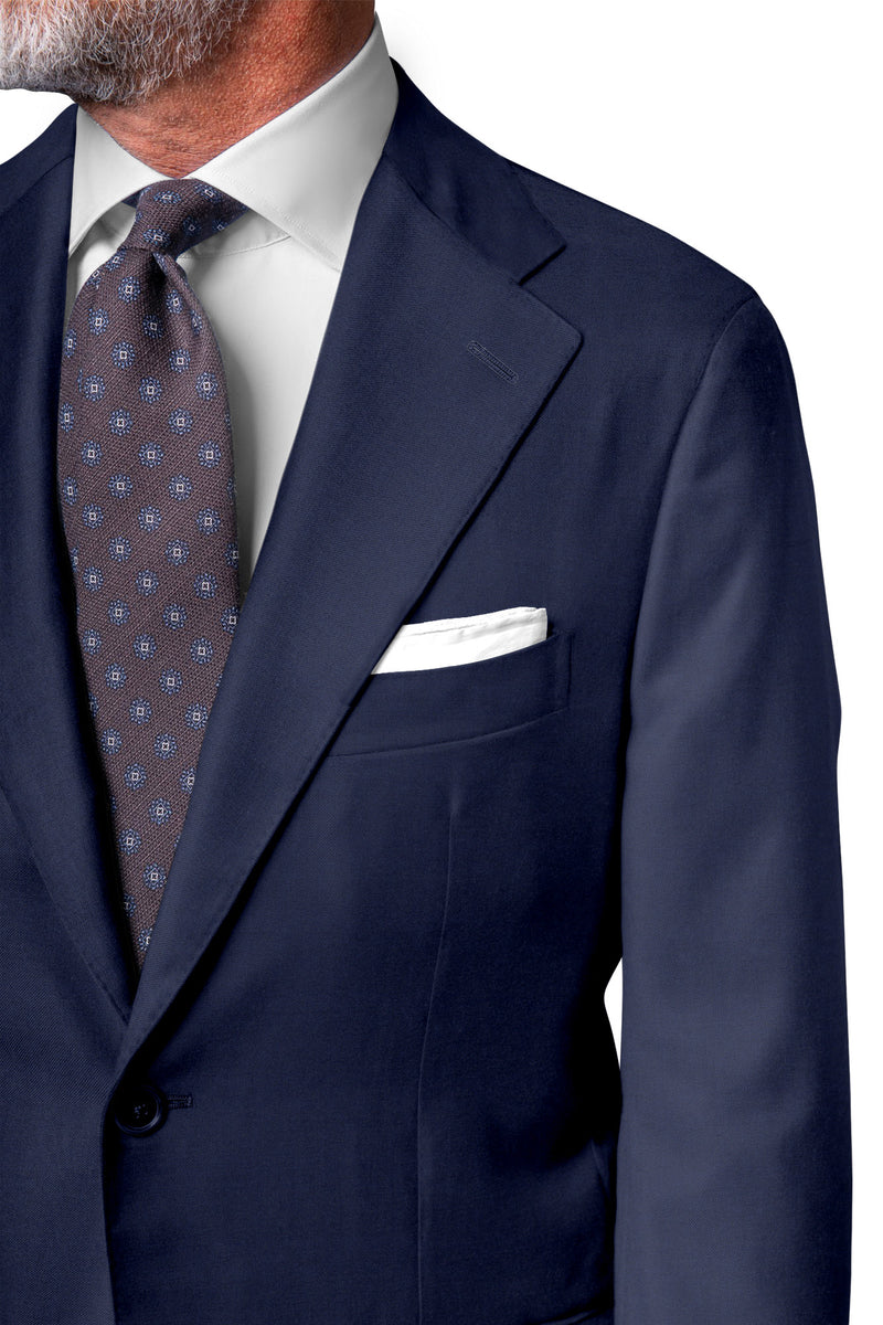 Image of a Mid-Blue Worsted Twill Merino Wool Blazers Fabric