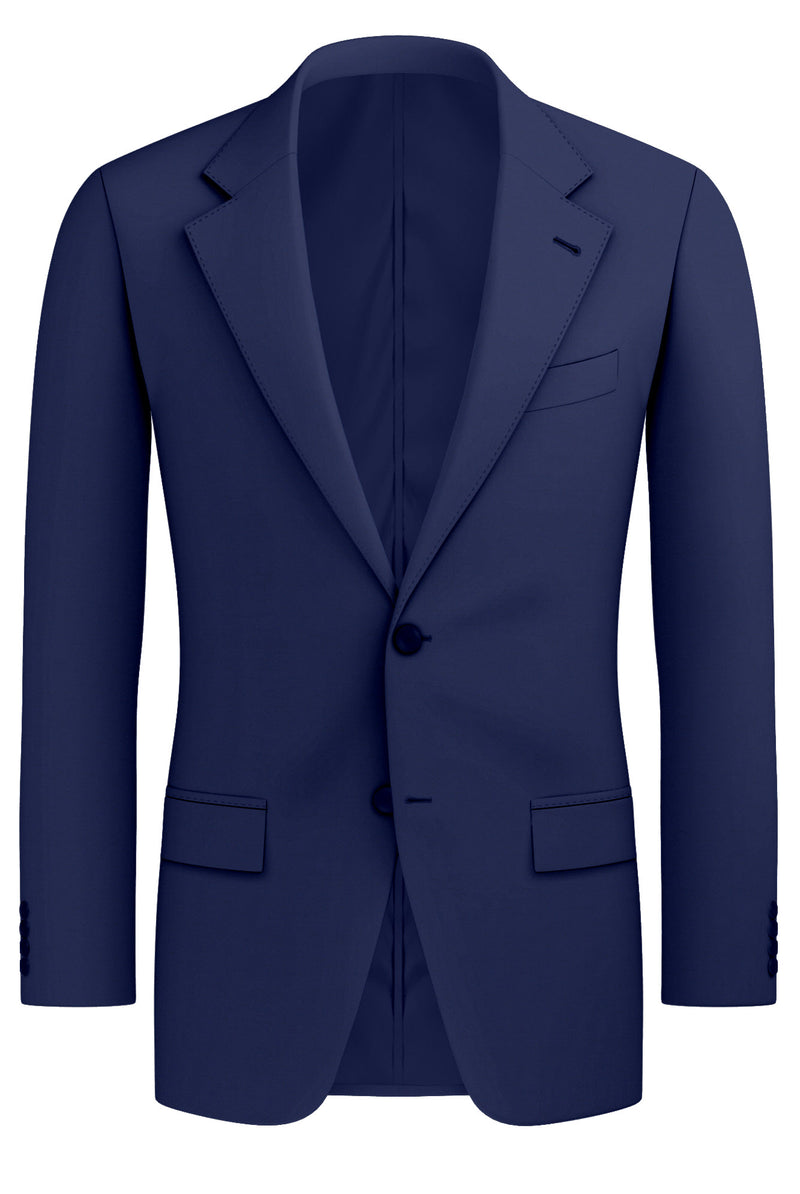 Image of a Mid-Blue Worsted Twill Merino Wool Blazers Fabric
