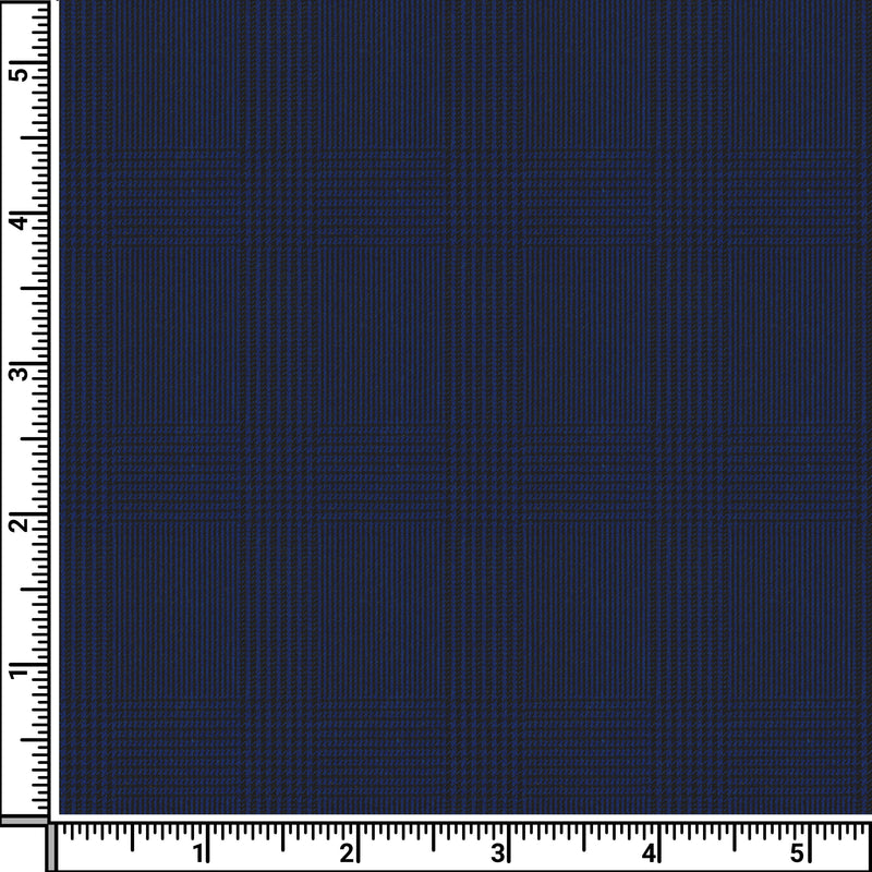 Image of a Midnight-Blue & Black Dobby Checks Cotton Stretch Chinos Fabric