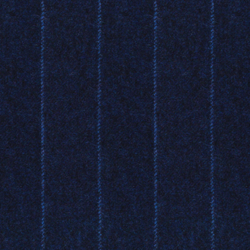 Image of a Midnight-Blue & Blue Flannel Stripes Merino Wool Pants Fabric