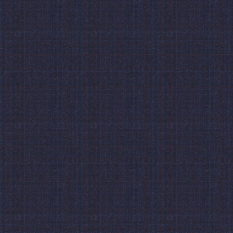 Image of a Midnight-Blue & Burgundy Worsted Checks Merino Wool Pants Fabric