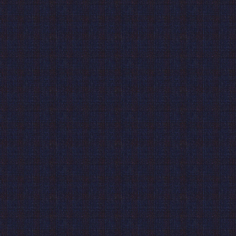 Image of a Midnight-Blue & Burgundy Worsted Checks Merino Wool Pants Fabric