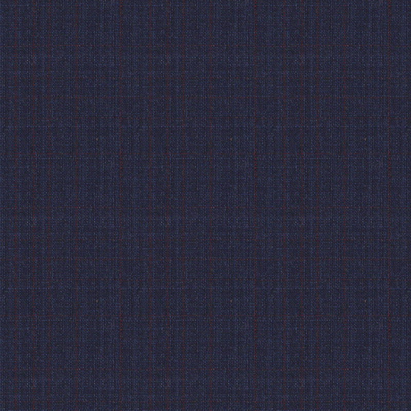 Image of a Midnight-Blue & Burgundy Worsted Checks Merino Wool Suiting Fabric