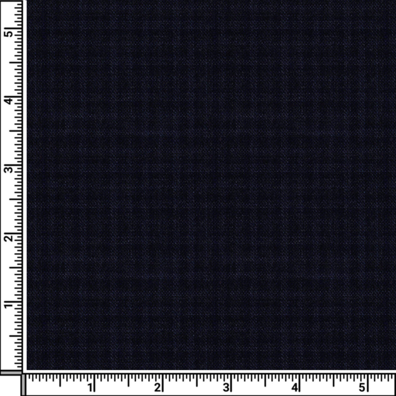 Image of a Midnight-Blue & Charcoal Worsted Checks Merino Wool Blazers Fabric