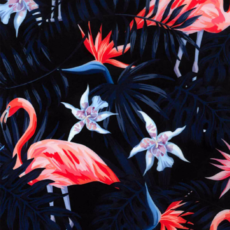 Image of a Midnight-Blue & Pink Satin Prints Poly Viscose Lining Fabric