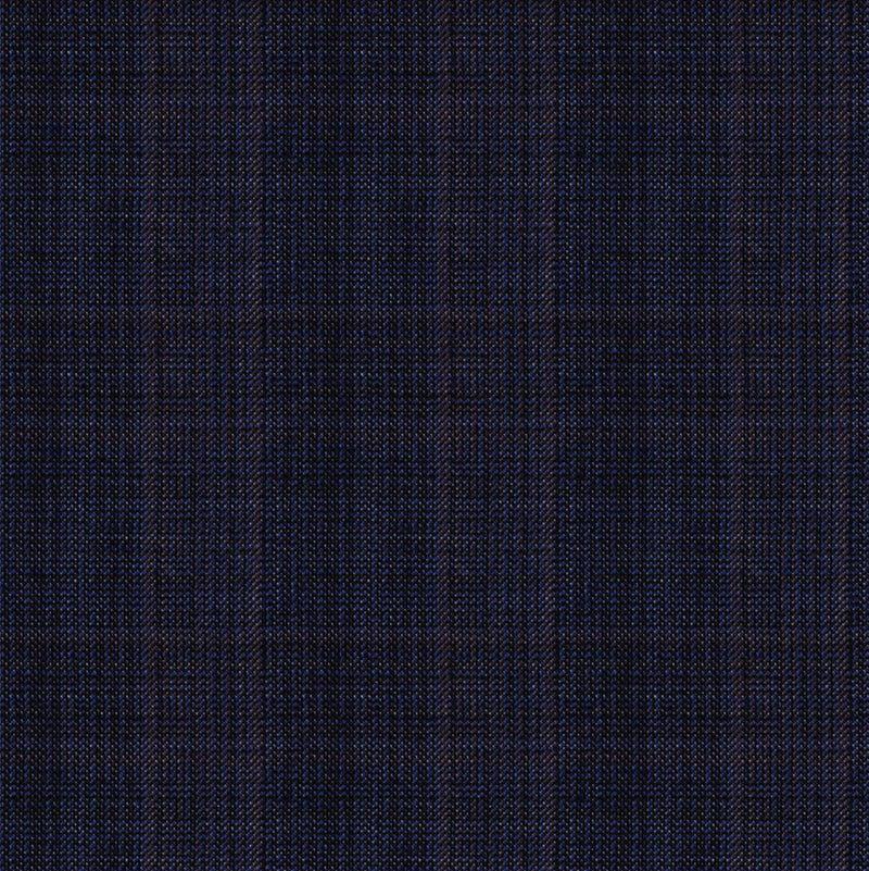 Image of a Midnight-Blue & Purple Worsted Checks Merino Wool Blazers Fabric