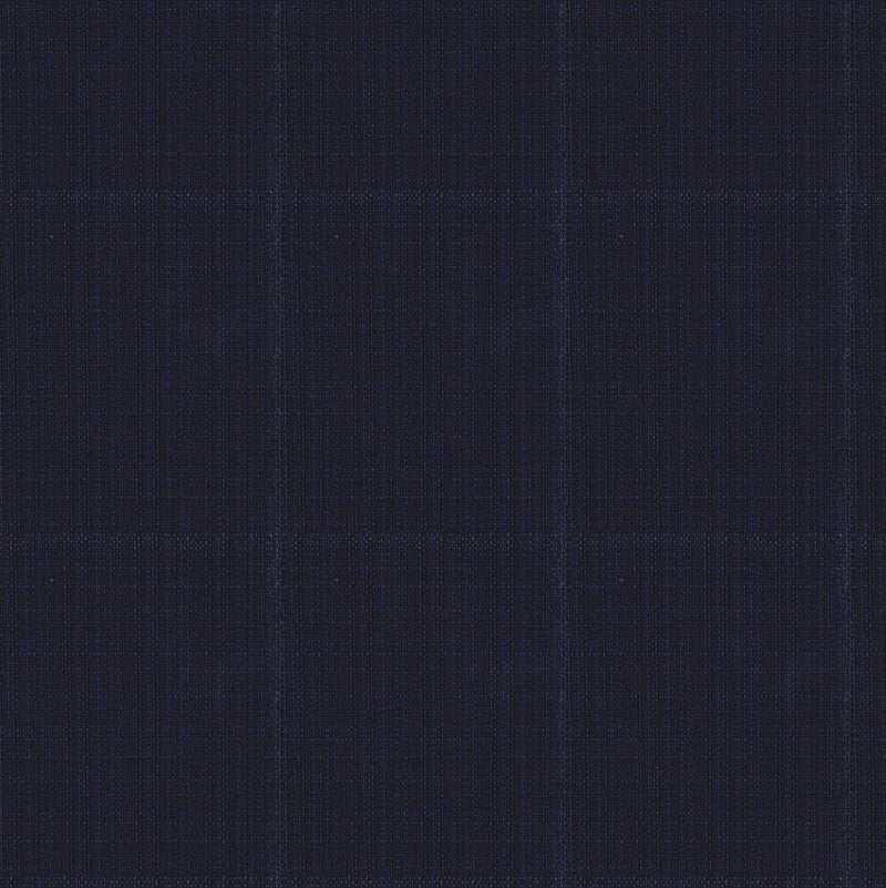 Image of a Midnight-Blue & White Worsted Checks Merino Wool Suiting Fabric