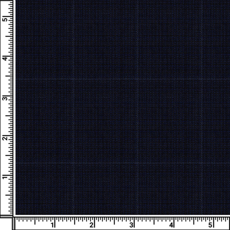 Image of a Midnight-Blue & White Worsted Checks Merino Wool Suiting Fabric