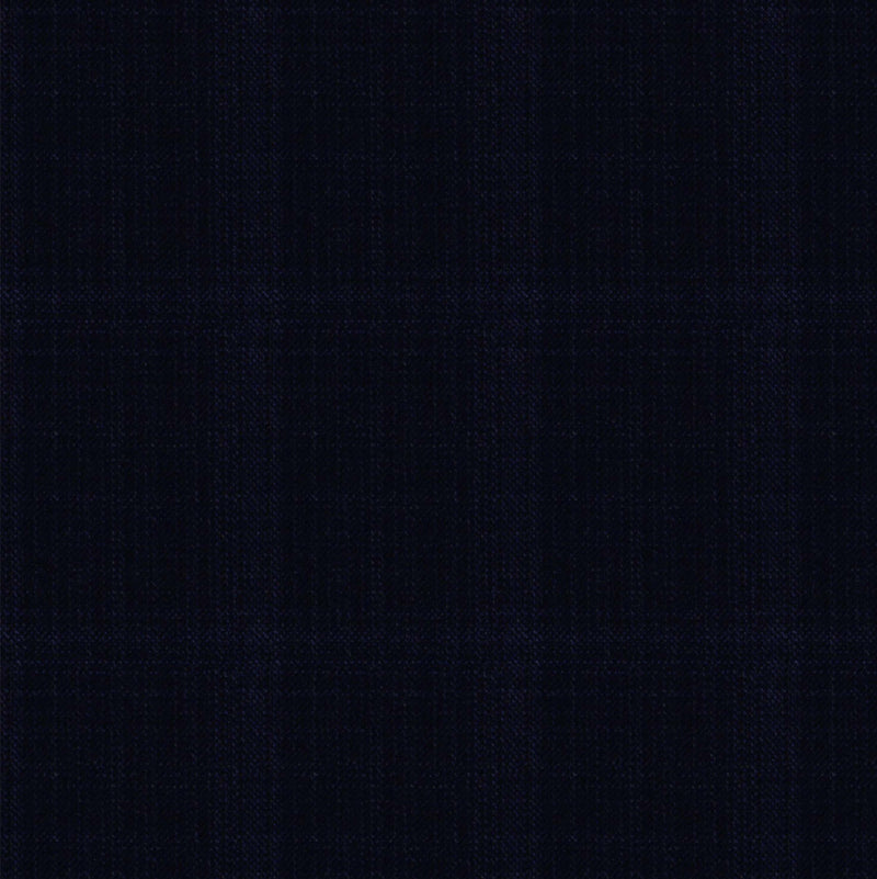 Image of a Midnight-Blue Worsted Checks Merino Wool Pants Fabric