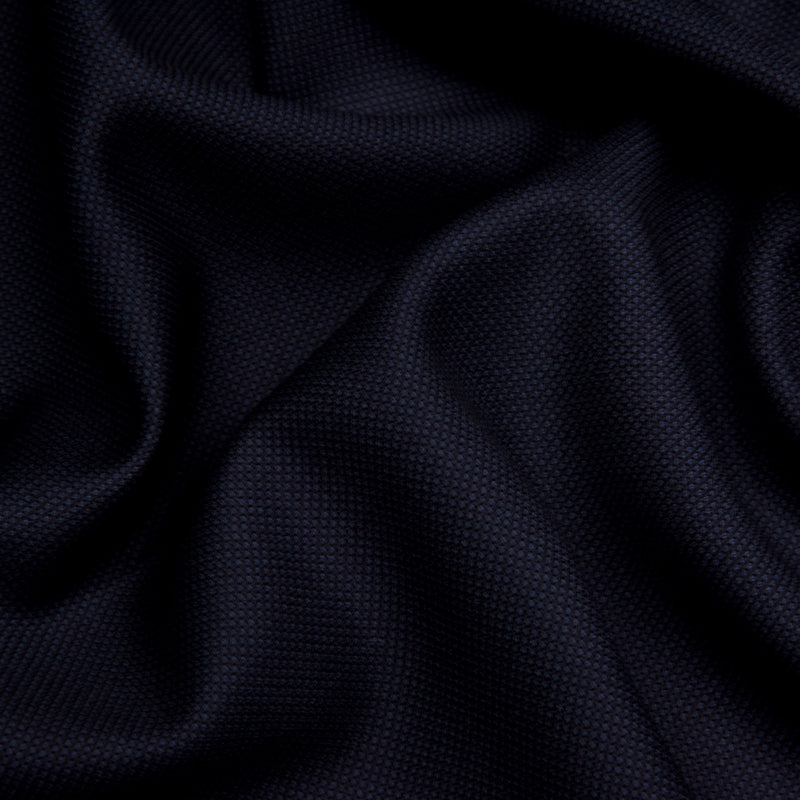 Image of a Midnight-Blue Worsted Micropattern Merino Wool Suiting Fabric