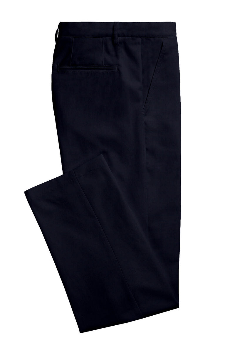 Image of a Midnight-Blue Worsted Twill Wool Stretch Pants Fabric