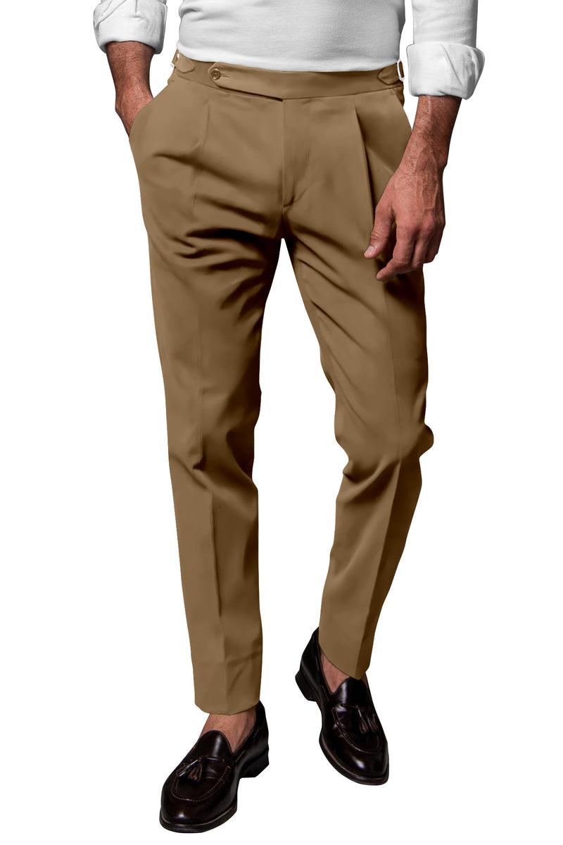 Image of a Mustard Dobby Twill Cotton Stretch Chinos Fabric