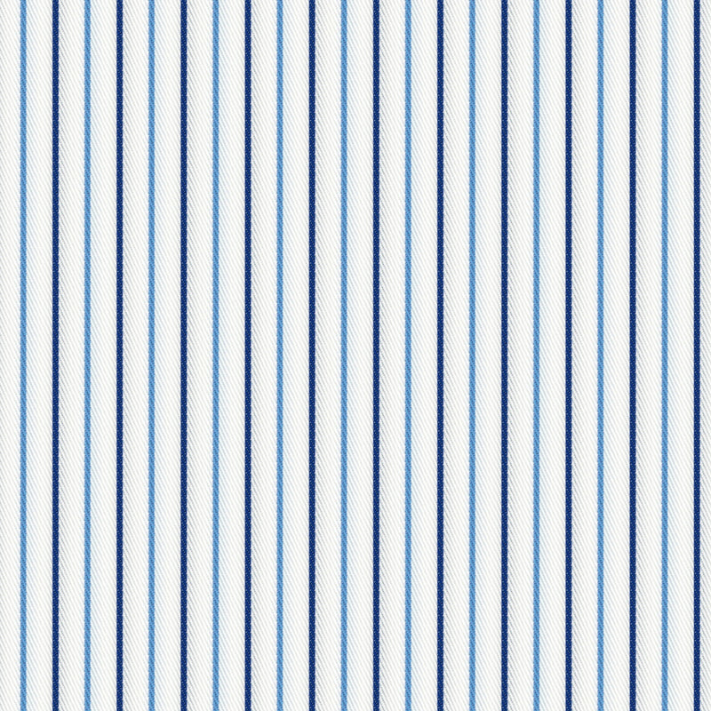 Image of a Navy-Blue & Blue Twill Stripes Giza Cotton Shirting Fabric