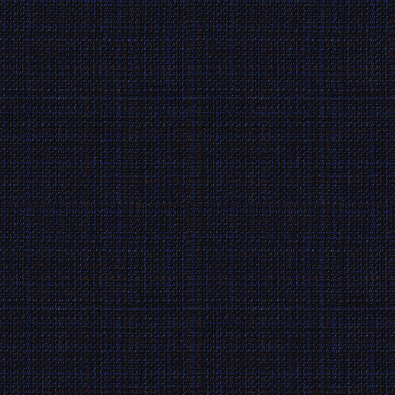 Image of a Navy-Blue & Brown Worsted Checks Merino Wool Blazers Fabric