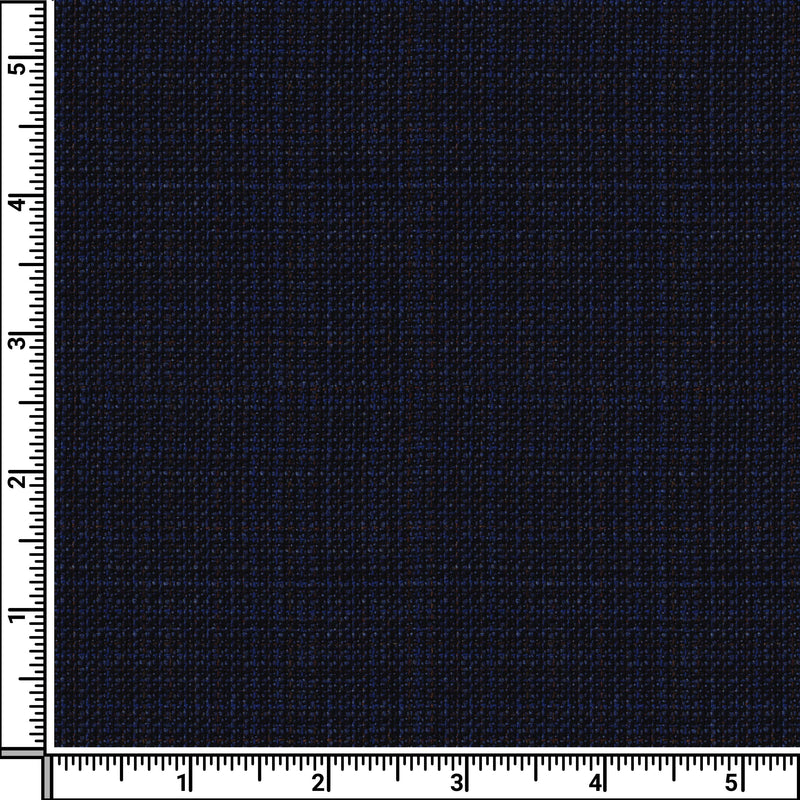 Image of a Navy-Blue & Brown Worsted Checks Merino Wool Blazers Fabric