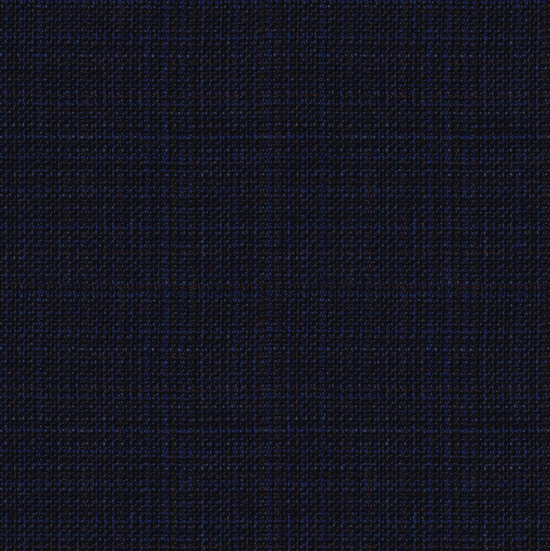 Image of a Navy-Blue & Brown Worsted Checks Merino Wool Suiting Fabric