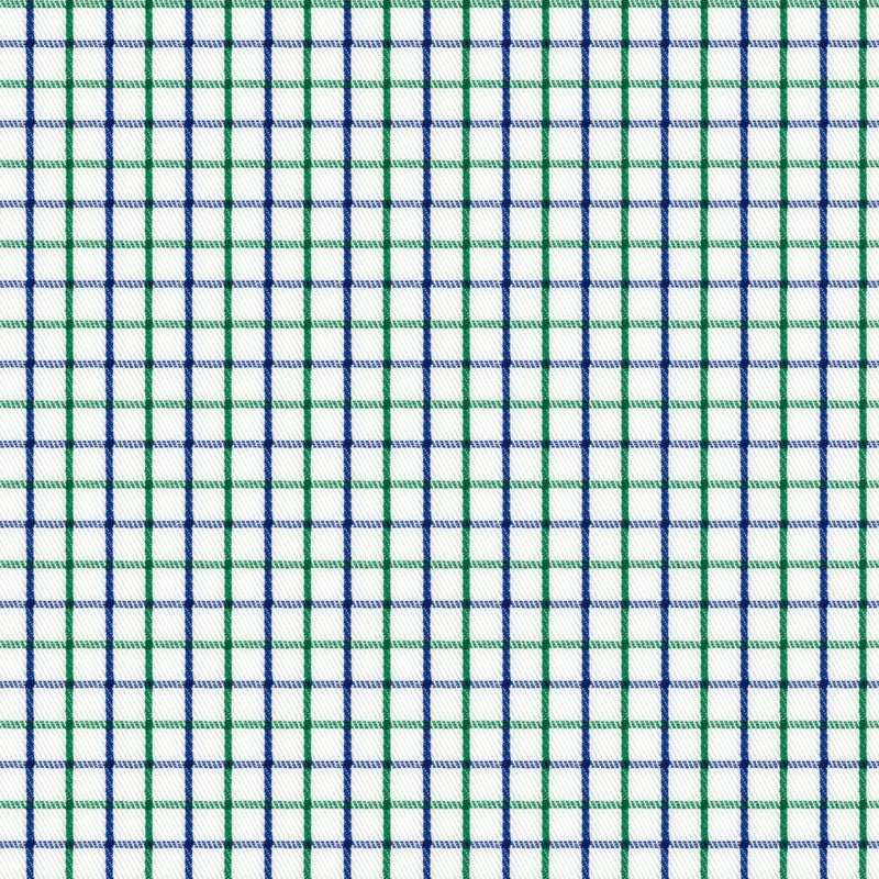 Image of a Navy-Blue & Green Twill Checks Giza Cotton Shirting Fabric