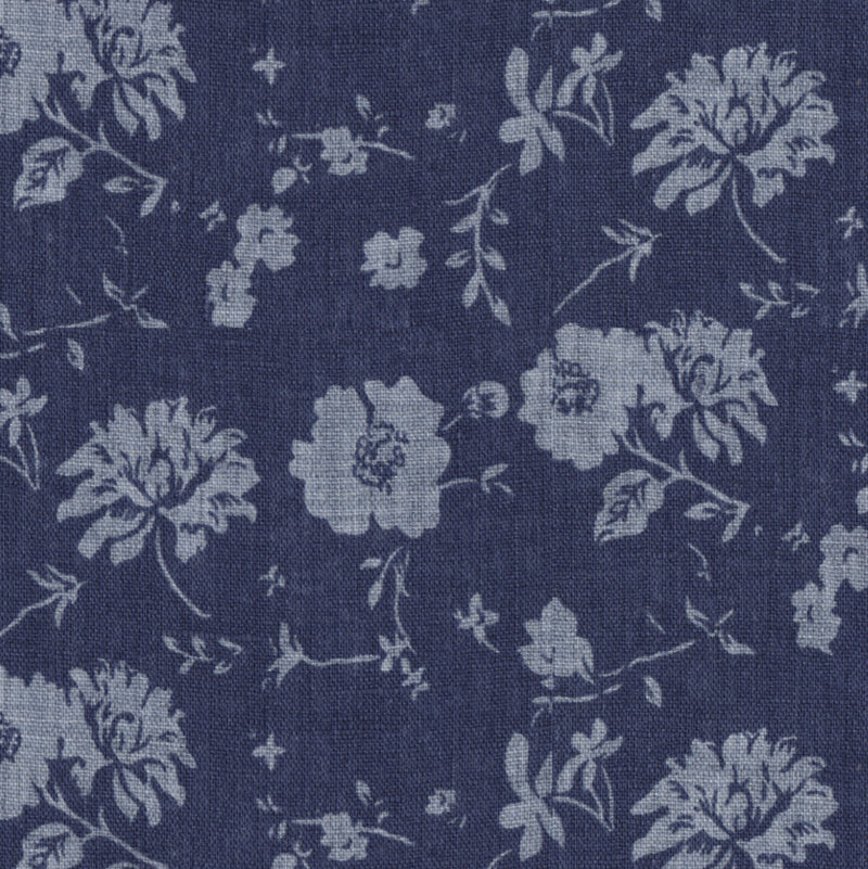 Image of a Navy-Blue & Grey Oxford Prints Linen Shirting Fabric