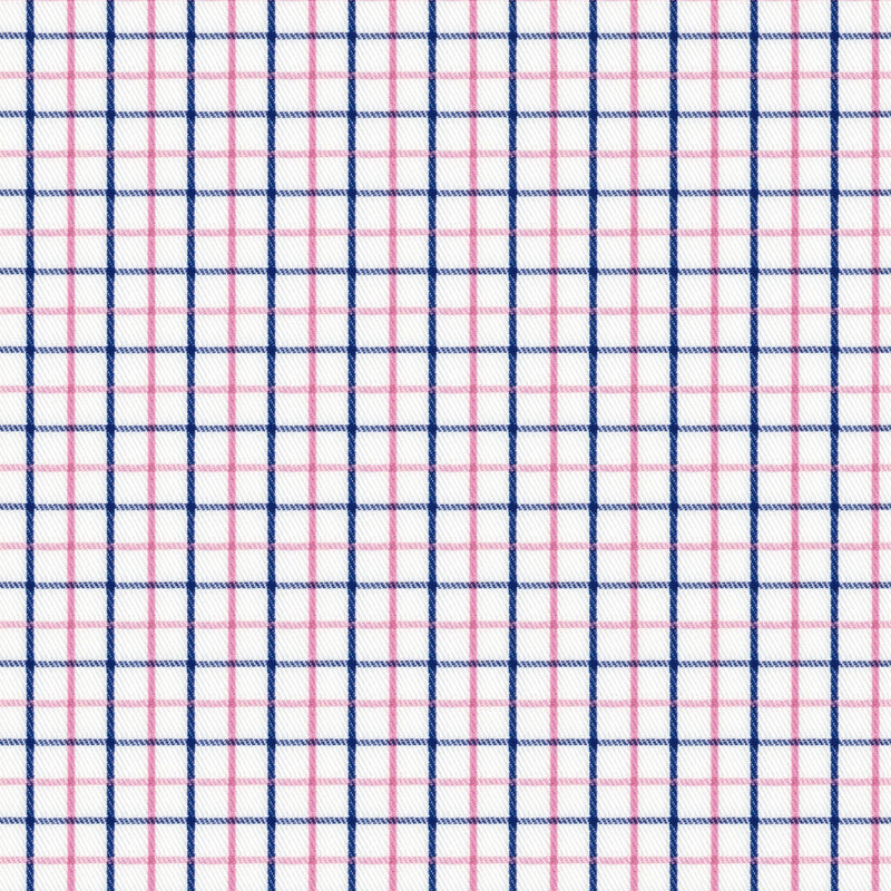 Image of a Navy-Blue & Pink Twill Checks Giza Cotton Shirting Fabric