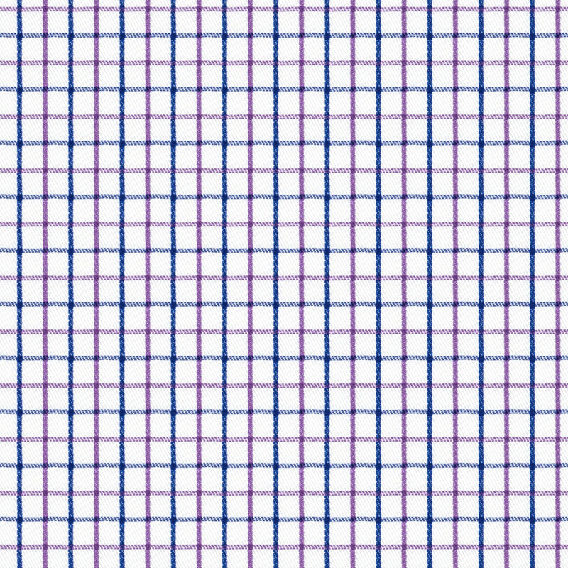 Image of a Navy-Blue & Purple Twill Checks Giza Cotton Shirting Fabric