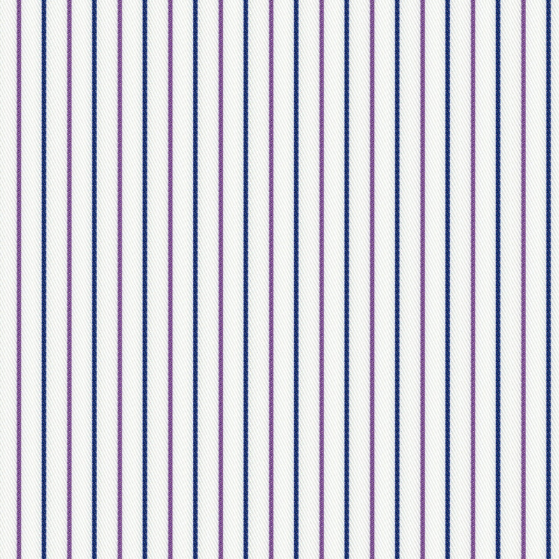 Image of a Navy-Blue & Purple Twill Stripes Giza Cotton Shirting Fabric