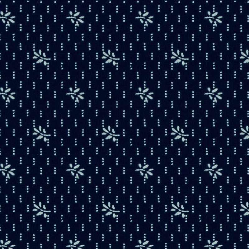 Image of a Navy-Blue & White Poplin Prints Giza Cotton Shirting Fabric