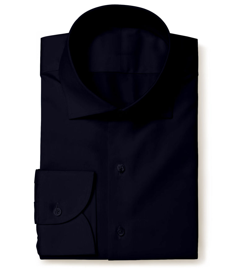 Image of a Navy-Blue Poplin Solids Cotton Stretch Shirting Fabric