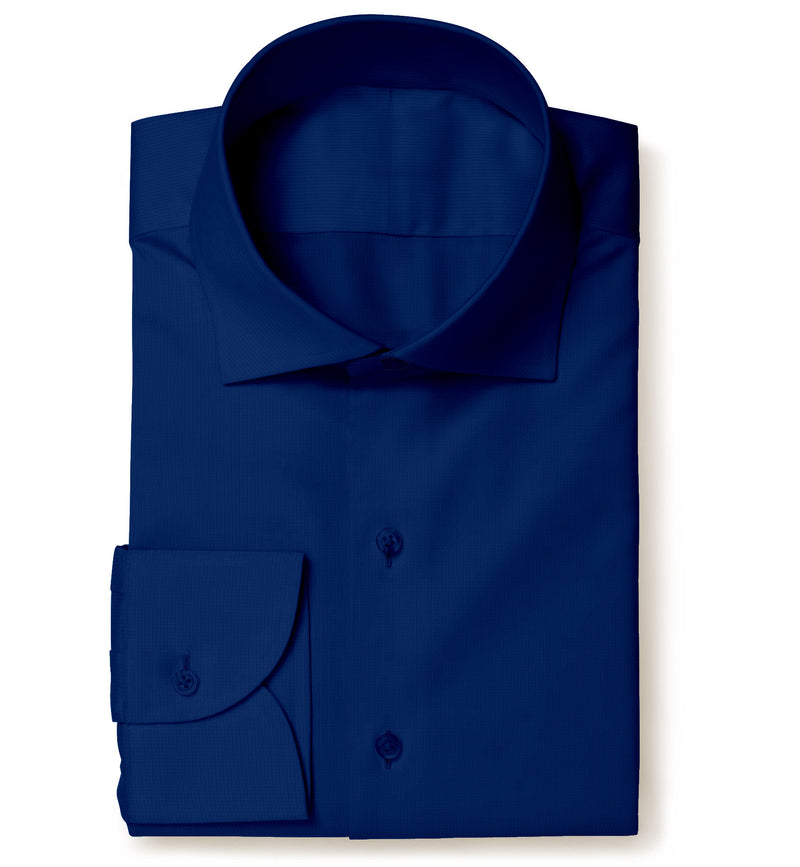 Image of a Navy-Blue Satin Solids Cotton Stretch Shirting Fabric