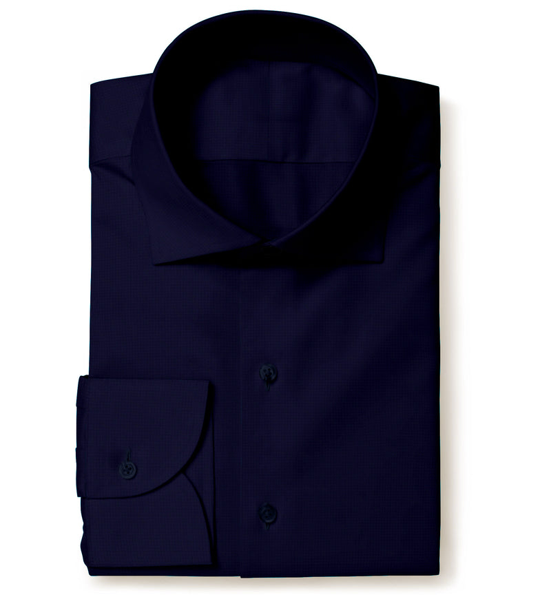 Image of a Navy-Blue Twill Solids Cotton Stretch Shirting Fabric