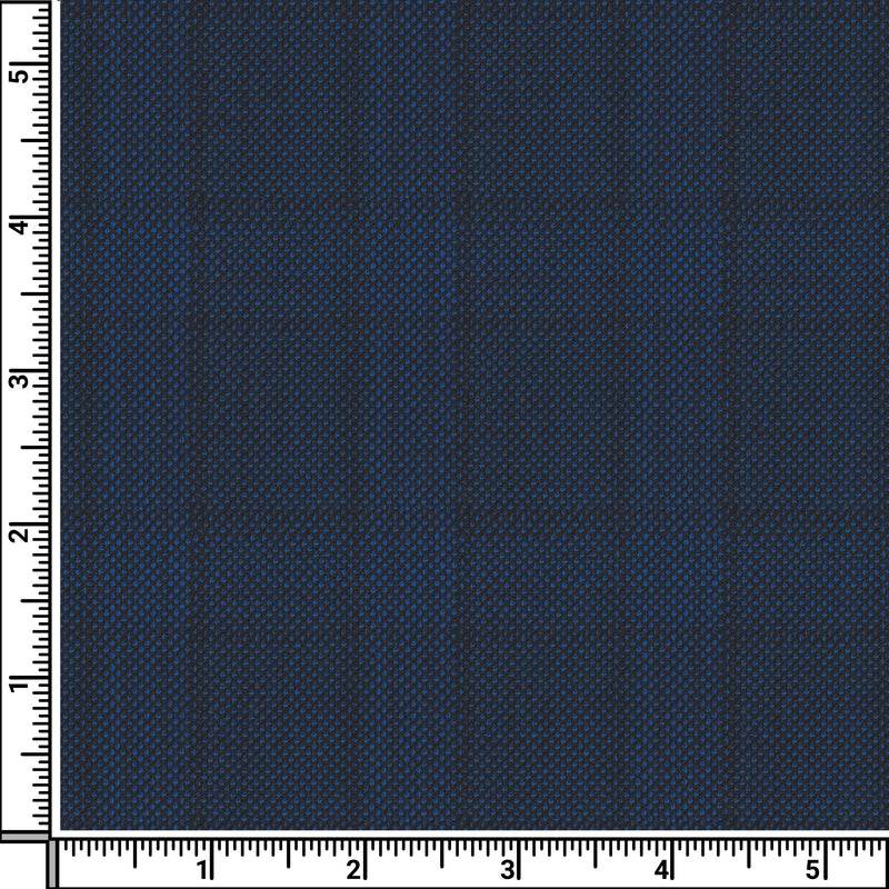 Image of a Navy-Blue Worsted Checks Merino Wool Pants Fabric