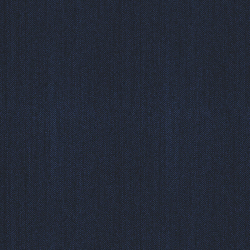 Image of a Navy-Blue Worsted Herringbone Merino Wool Pants Fabric