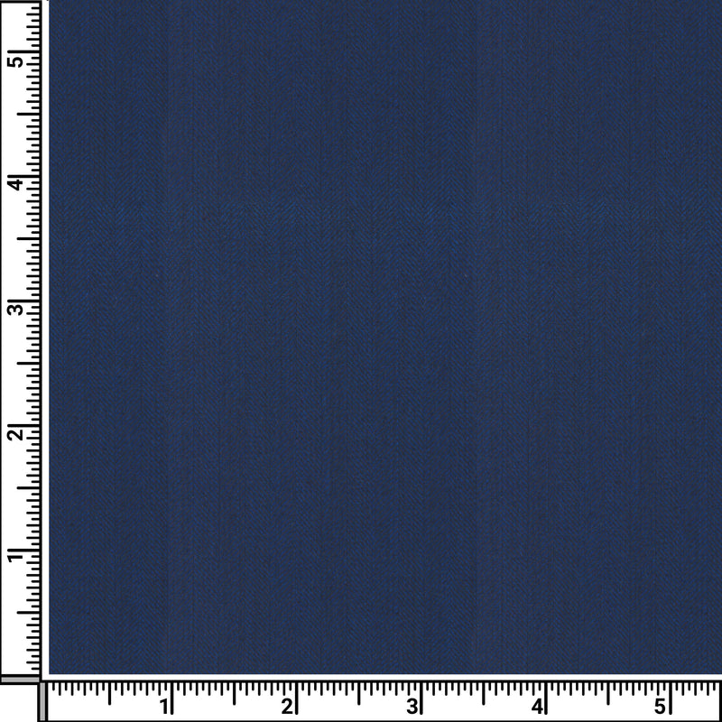 Image of a Navy-Blue Worsted Herringbone Merino Wool Pants Fabric